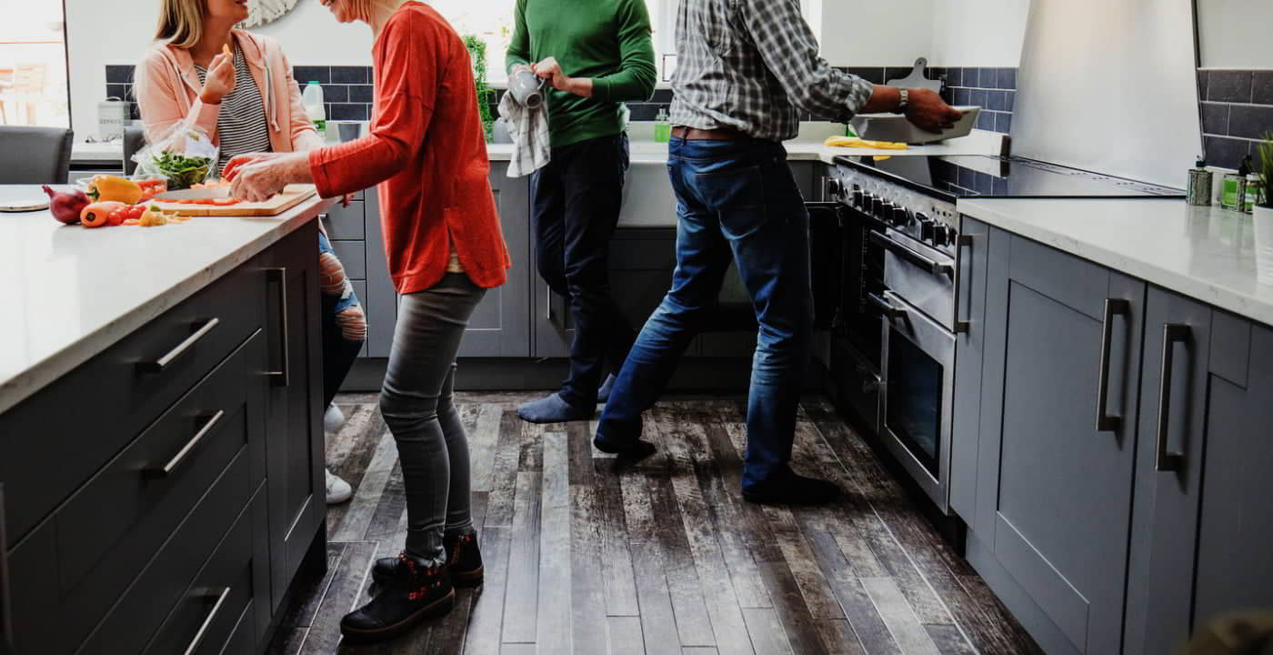 happy people in the kitchen